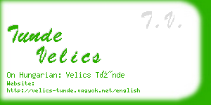 tunde velics business card